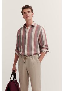 Bugatti Herren Leinenhemd mit Blockstreifen