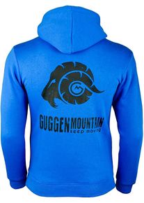 GUGGEN Mountain Herren Wandern Kapuzenpullover Fleece Hoodie Outdoor Mit Logo Blau