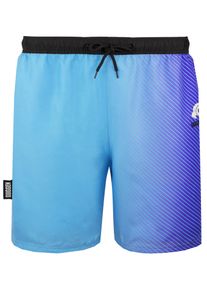 GUGGEN Mountain Herren Badehose mit Muster Streifen Blau Lila