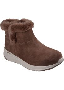 Skechers On-the-GO Stellar - Gem&uuml;tliche Leder-Winterstiefel f&uuml;r Damen in Schokoladenbraun