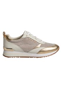 Michael Kors Allie Stride Damen-Sneakers aus gl&auml;nzendem Leder und Mesh mit Kettendetail 43S2ALFS3D
