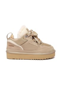 EVER AU Australien Damen Marmorierte Schn&uuml;rschuh-Plateau-Stiefel