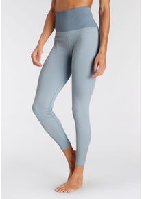 Leggings Vivance ACTIVE, Damen, Gr. XS (32/34), N-Gr, blau (hellblau), Obermaterial: 56% Polyamid, 37% Polyester, 7% Elasthan, Jacquardmuster, figurbetont kn&ouml;chelfrei, Hosen Leggings, in Jacquardmuster und breitem Bund