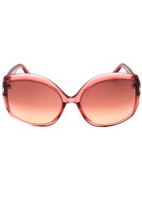 Tom Ford - Sonnenbrille mit Verlaufsgl&auml;sern in Bordeauxrot und gl&auml;nzendem Rahmen in Rosa