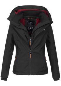 Marikoo Damen &Uuml;bergangsjacke Erdbeere mit Doppelkragen & Fleece-Innenfutter