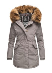 Marikoo Damen Winter Parka mit abnehmbarem Kunstfellkragen & Kapuze