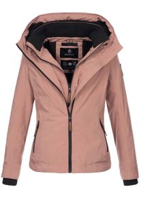 Marikoo Damen &Uuml;bergangsjacke Erdbeere mit Doppelkragen & Fleece-Innenfutter