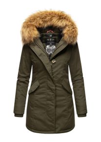 Marikoo Damen Winter Parka mit abnehmbarem Kunstfellkragen & Kapuze