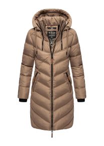 Marikoo Damen Winter Steppjacke &ndash; Armasa, lang mit Kapuze & Teddyfell