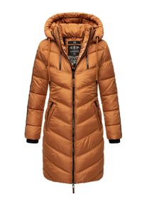Marikoo Damen Winter Steppjacke &ndash; Armasa, lang mit Kapuze & Teddyfell
