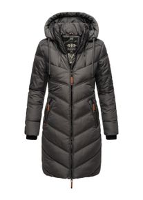Marikoo Damen Winter Steppjacke &ndash; Armasa, lang mit Kapuze & Teddyfell