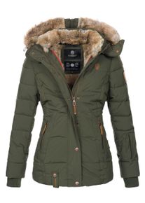 Marikoo Damen Winterjacke Nekoo mit Kunstfellkapuze & Teddy-Innenfutter