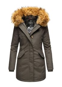 Marikoo Damen Winter Parka mit abnehmbarem Kunstfellkragen & Kapuze