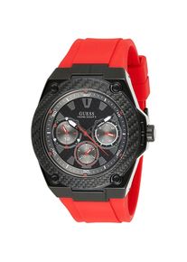 Guess W1049G6 Stylische Rote Silikon Herrenarmbanduhr