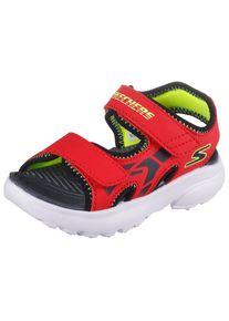 Sandale Skechers "RAZOR SPLASH", Jungen, Gr. 23, rot (rot, schwarz), Lederimitat, kontrastfarbene Details, Schuhe Sandale, Sandale mit Klettverschluss, waschbar, Gr&ouml;&szlig;enschablone zum Download