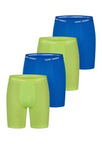 Happy Shorts Herren Retro Boxer Neon Long 4-Pack Retroshorts, Vintage Boxer,