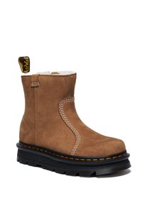 Dr. Martens Zebzag Rigger Nubuck Damen Braune Stiefel