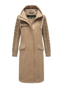 Navahoo Knit Babe Damen Wintermantel mit gestrickten &Auml;rmeln