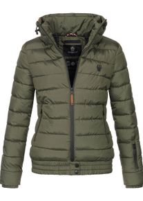 Marikoo Damen Steppjacke Poisen mit hohem Kragen & Teddyfleece-Taschen