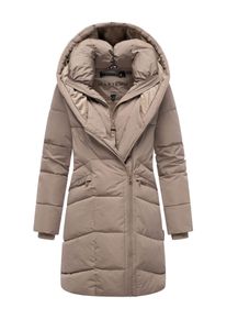 Marikoo Damen Steppmantel Virenaa mit Layer-Look & warmem Fleecefutter
