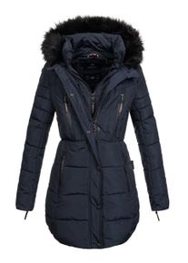 Marikoo lange Damen Winterjacke Moonshine mit Kunstfellkragen & Teddyfutter