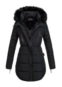 Marikoo lange Damen Winterjacke Moonshine mit Kunstfellkragen & Teddyfutter
