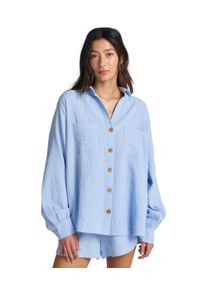 Hemdblusenkleid Billabong "SWELL BLOUSE", Damen, Gr. XS (34), N-Gr, twilight blu, Obermaterial: 100% Baumwolle, Kleider Hemdblusenkleid, sportlicher Look, f&uuml;r Sportmode, Sommermode und Strandmode