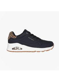Skechers 177093/bkld Uno-jungle Nite Damen Sneaker Schwarz Durabuck/leopardenmuster