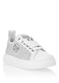 Philipp Plein Satin Lo-Top Sneakers Strass Hexagon