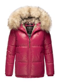 Navahoo Premium Damen Winterjacke Tikunaa &ndash; Puffer Look, Warm & Mit Kunstfellkragen