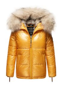 Navahoo Premium Damen Winterjacke Tikunaa &ndash; Puffer Look, Warm & Mit Kunstfellkragen