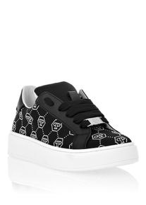 Philipp Plein Satin Lo-Top Sneakers Monogram Strass