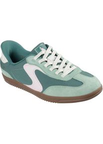 Skechers Hotshot - Alltagseinfache Textil-Damen Sneakers in Gr&uuml;n/Rosa