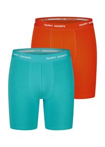 Happy Shorts Herren Retro Boxer Neon Long 2-Pack Retroshorts, Vintage Boxer,