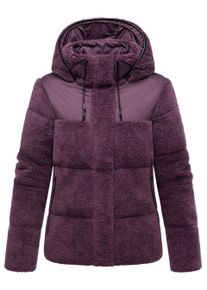Marikoo Damen Teddy Puffer Jacke mit Kapuze & Rei&szlig;verschluss &ndash; Kaguraa