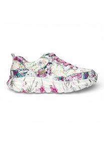 Laura Vita Damen-Sneaker Sofiao 07, rosafarben, mit Blumenmuster, aus Leder, Plateau.