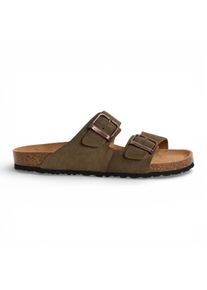Tamaris Herren-Sandalen aus olivgr&uuml;nem Leder mit Fu&szlig;bett