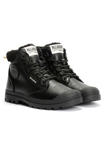 Palladium Pampa HI Snow Warm Leder Damen Schwarze Stiefel