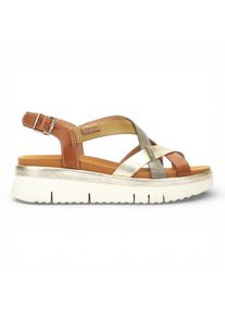 Pikolinos Damen-Keilsandalen aus braunem Leder, extraleicht, f&uuml;r den Sommer - Palma