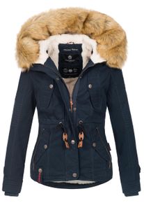 Navahoo Damen Winterjacke Pearl &ndash; Kurz-Parka mit Teddyfell & Abnehmbarem Kunstfellkragen