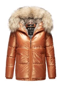 Navahoo Premium Damen Winterjacke Tikunaa &ndash; Puffer Look, Warm & Mit Kunstfellkragen