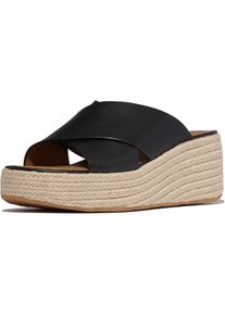 fitflop Plattform-Leder-Damen Sandalen in Schwarz