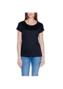 Vila Kleidung Schwarzes Baumwoll-T-Shirt