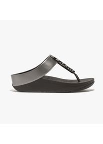fitflop Halo Perlen-Kreis Metallic Damen Zehensteg Pewter Schwarz