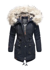 Navahoo Premium Damen Winterjacke Honigfee &ndash; Warmer Parka mit Abnehmbarem Kunstfellkragen
