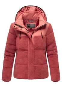 Marikoo Damen Teddy Puffer Jacke mit Kapuze & Rei&szlig;verschluss &ndash; Kaguraa