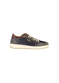 Blauer Blaue Leder Herren Sneaker