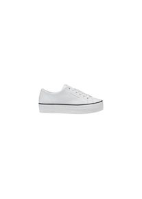 Calvin Klein Jeans Schwarz-Wei&szlig; Leder Plattform Sneaker