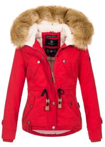 Navahoo Damen Winterjacke Pearl &ndash; Kurz-Parka mit Teddyfell & Abnehmbarem Kunstfellkragen