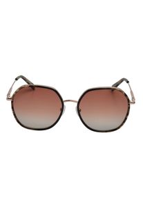 Longchamp Damen hexagonale Metall-Sonnenbrille mit Acetatrahmen LO163S